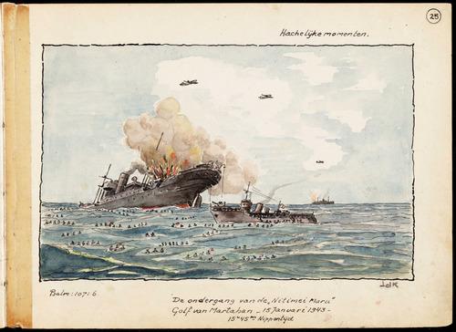 de ondergang van de Nitimei Maru op 15 januari 1943 Collectie Museon